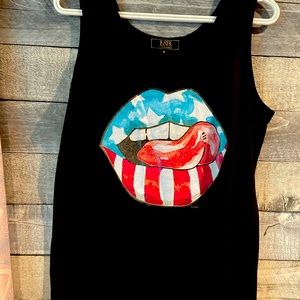 Brand New/Never worn. Patriotic Lips Tank